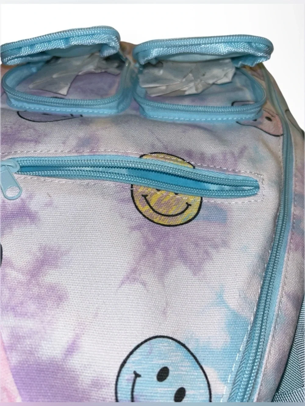 NWT NOBO Tie Dye Smiley Face Sling Crossbody Backpack Travel Multi-Pocket Bag